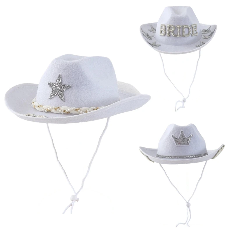 

Отпускная шляпа Rancher Hat Shining Crystal Блестящая панамская шляпа для клубных карнавалов