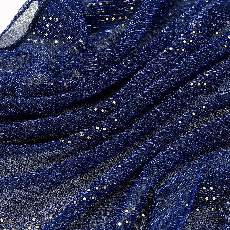 

Fashionable Ladies' Scarf Glittering Gold And Silver Thread Thin Wrap Head Scarf for Autumn Winter New Style Bright Beads