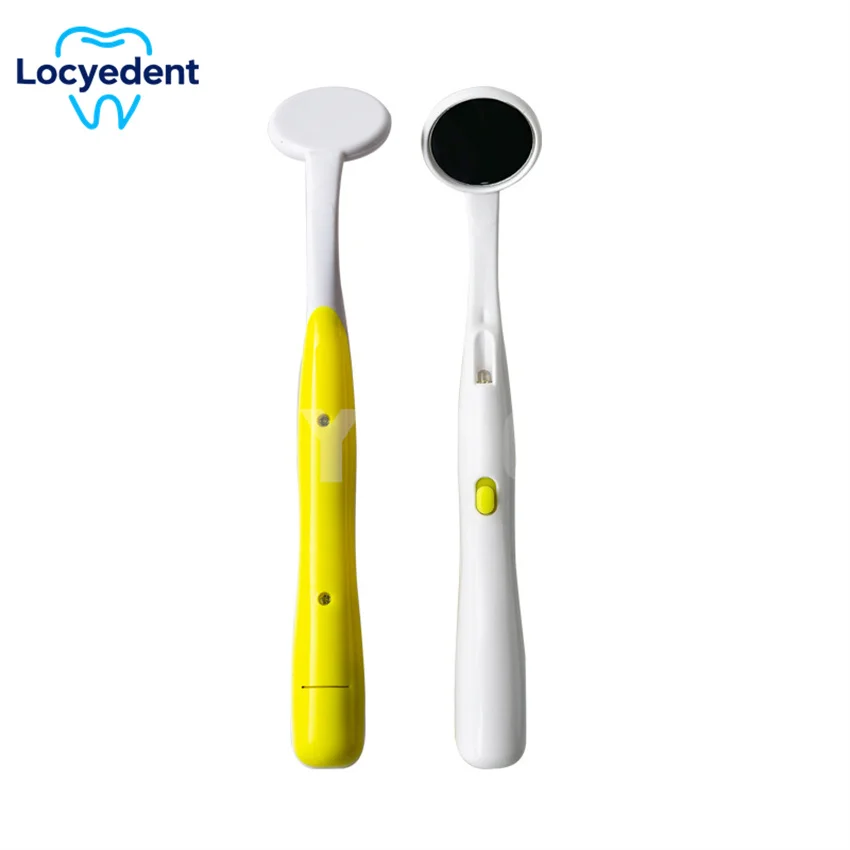 2Pcs Dental Spiegel Led Licht Überprüfen Instrument Überprüfung Spiegel Zahnarzt Oral Super Helle Anti-fog-Mund Spiegel Zahn mode