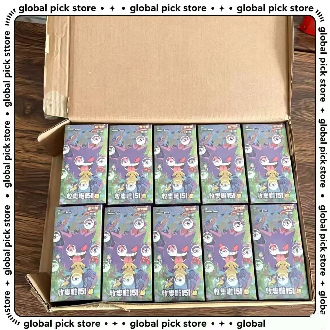 20boxes Pkm Cards PTCG Simplified Chinese Zhu Zi Collected 151 Thin Box Change Series Card Ponyta Gengar Game Collectible Cards