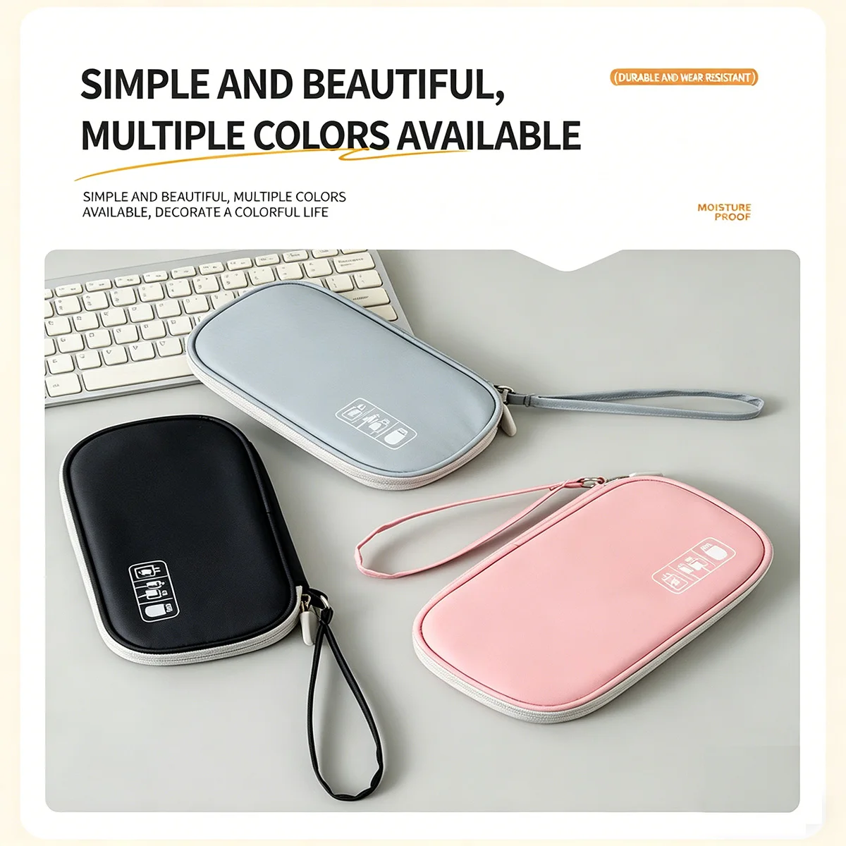 Portable Cable Organizer Bag For Travel, Shockproof Earphone & Power Bank Storage Pouch, Wholesale Digital Accessories Case
