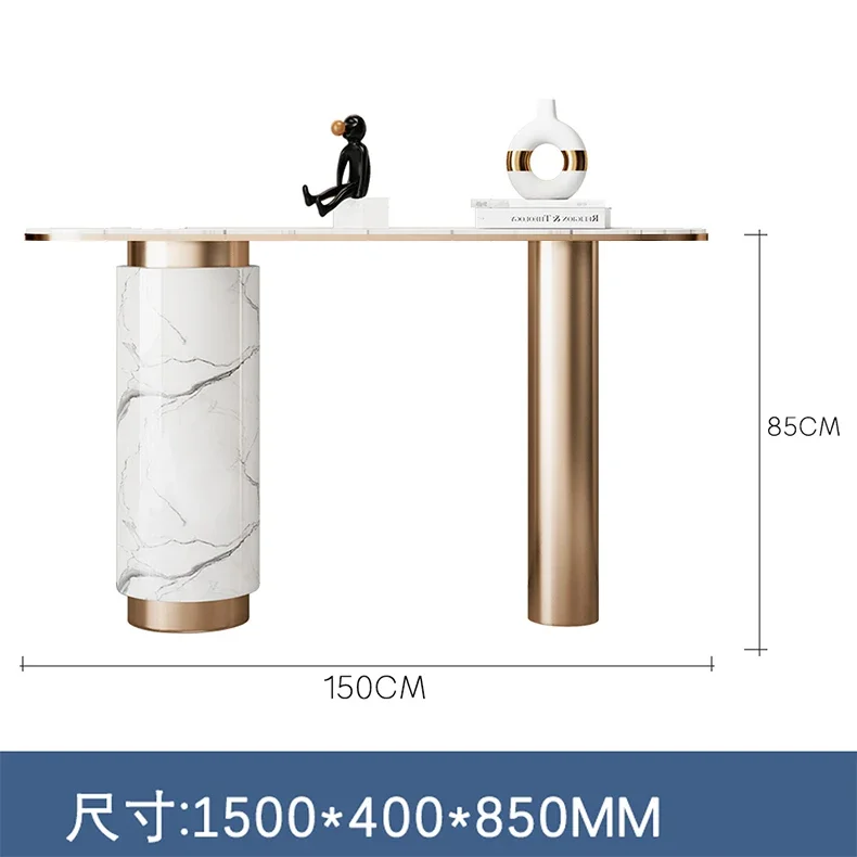 r8.12-entrance table marble entrance against the wall modern semicircular strip case high-end corridor decoration end