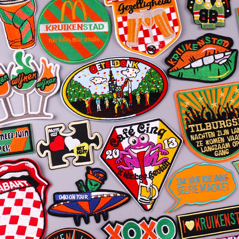 

Netherland Kruikenstad Emblem Embroidered Patches On Clothes Appliques Netherland Carnival Festival Iron On Patches Sew Stickers