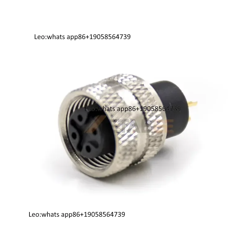 IP67 4 Pole M12 A-Coded Female Connector Straight Solder Cup Molded Sensor Plug for Industrial Automation view 4