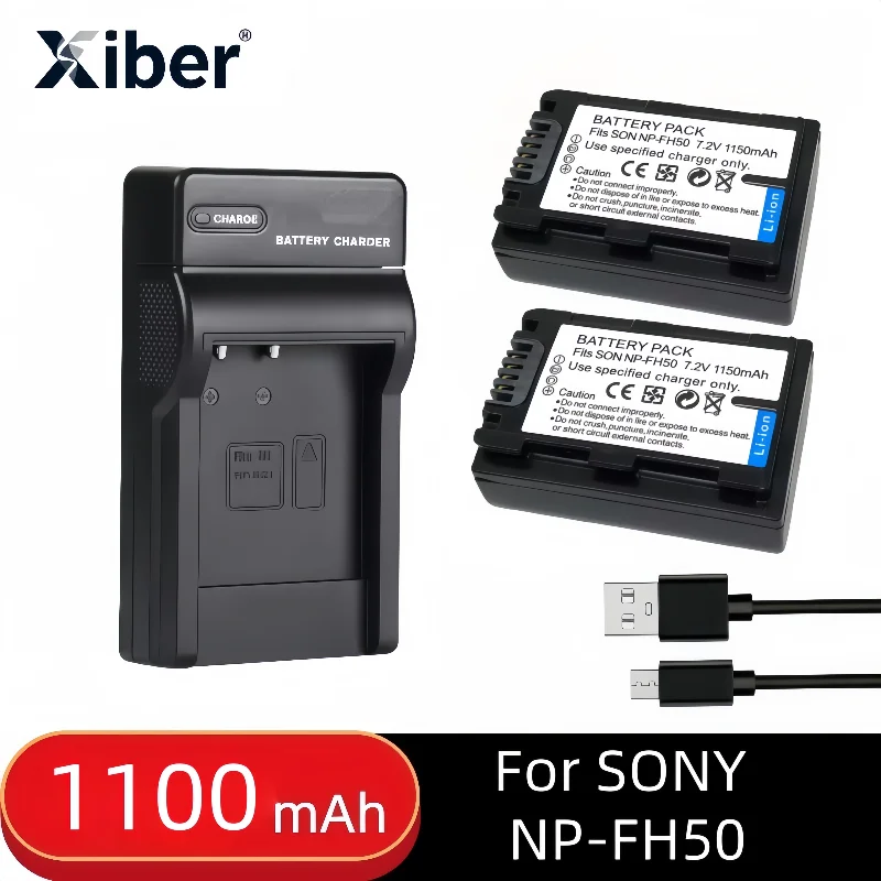 

Xiber NP-FH50 NPFH50 NP FH50 Battery Charger For SONY DSC-HX1 A230 A330 A290A380A390 SR82SR80 HX200 FH60 FH40 HDR-TG1E TG3TG5TG7