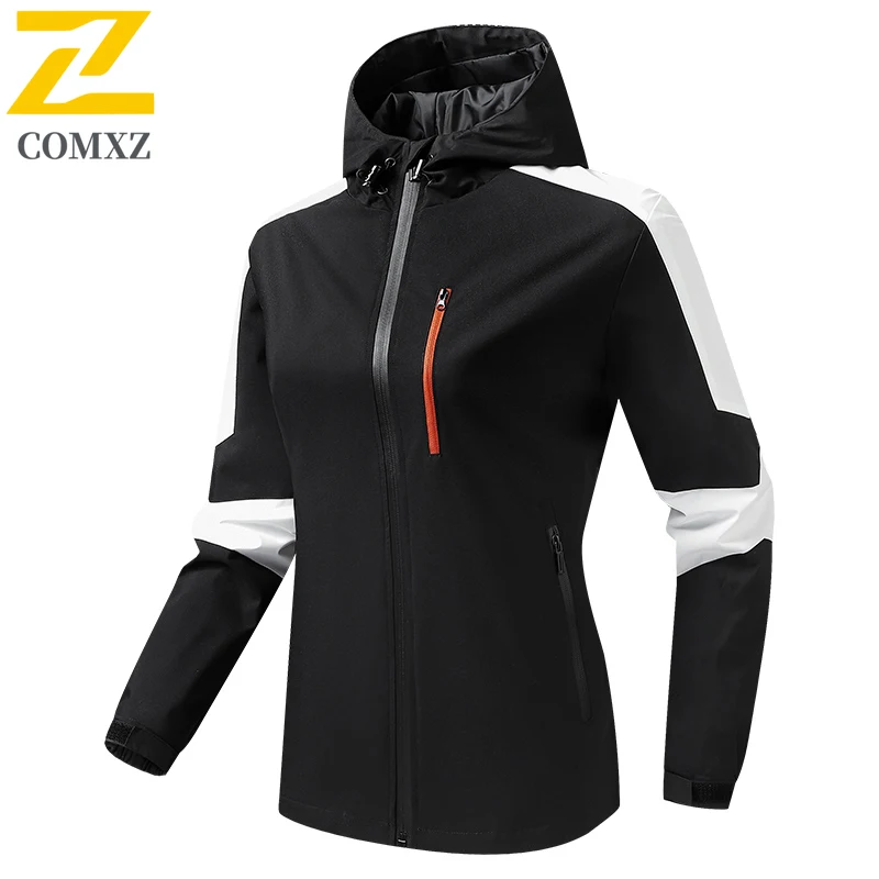 Autumn Soft Shell Jackets Men's Casual Splicing Waterproof Windproof Windbreaker Women Bicycle Riding Hooded Stormcoat Jacket