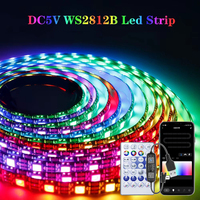 Ws2812B Rgbic Led Strip 5V Usb Bluetooth App Control 1-30M Addressable Led Light Ribbon Lamp Tape For Room Bedroom Tv Backlight