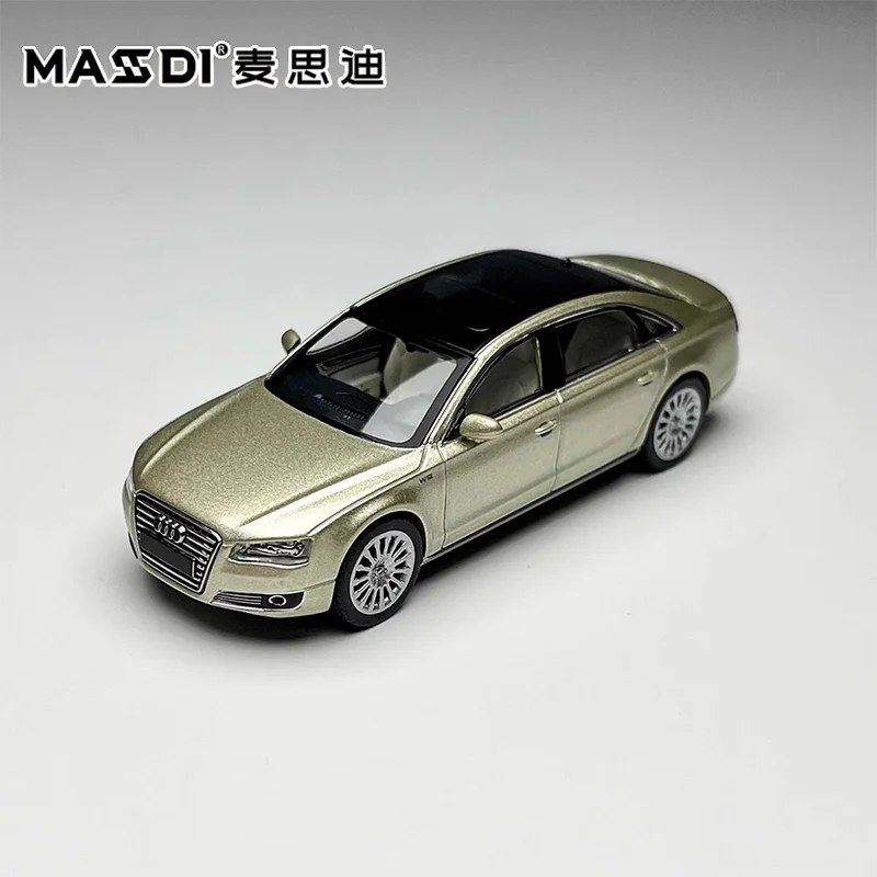 New Masdi 1:64 Audi A8l D4 2021 Simulation Alloy Miniature Diecasting Car Model Customized Toy Play Vehicle Collectible Ornament