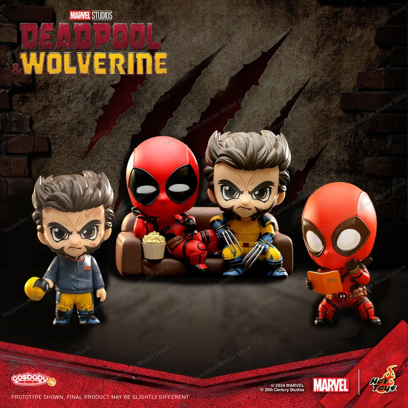 Hot Toys Cosbaby Deadpool And Wolverine Mini Anime Figure Deadpool Desktop Decora Collection Model Toy Children Birthday Gifts