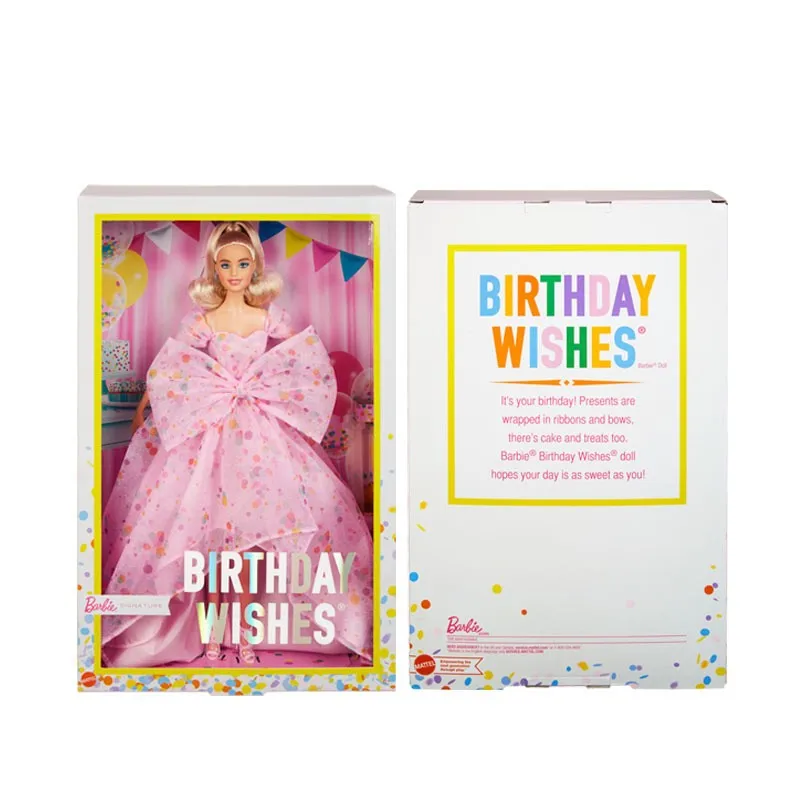 Authentic Barbie Doll Birthday Wishes Collection Gift Box Set Toy Birthday Christmas Surprise Collection Gift
