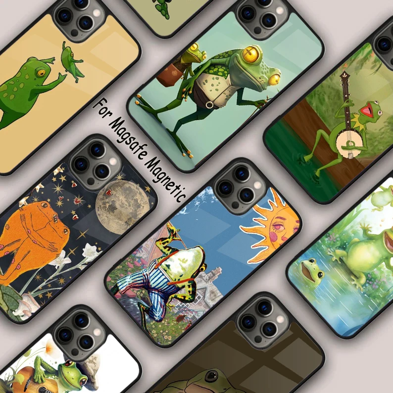 

Frog father and son Magnetic Phone Case For APPLE iPhone 17 Air 16 14 13 12 Pro Max 15 Plus Wireless Charge With MagSafe Cover