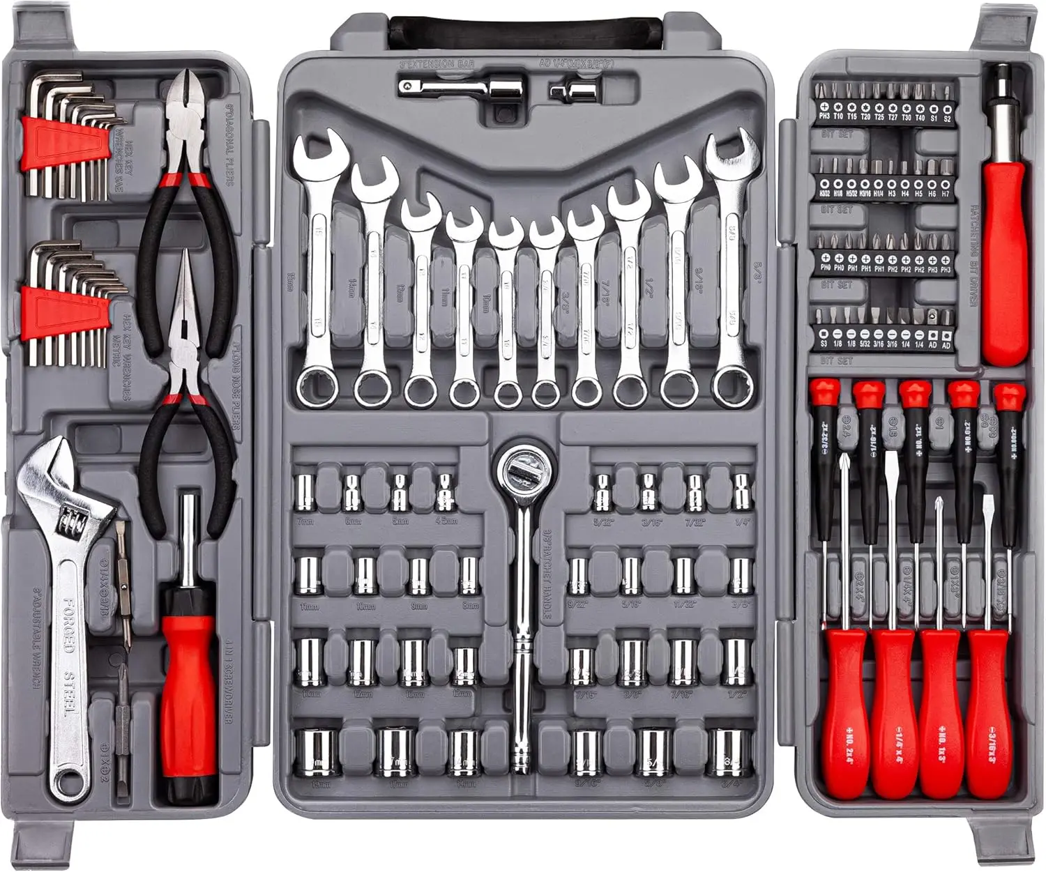 

123Piece Socket Wrench Set Auto Repair Tool Set, Toolbox Storage Case, General Household Tool Kit - Perfect for Homeowner, Diyer