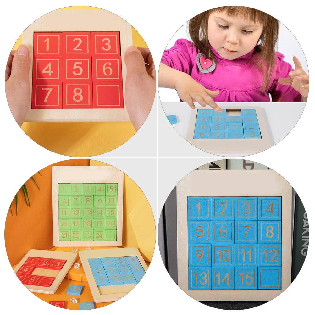3 قطعة أرقام خشبية انزلاق أداة تحفيز الدماغ لعبة تعليمية لتطوير التنسيق بين اليد والعين