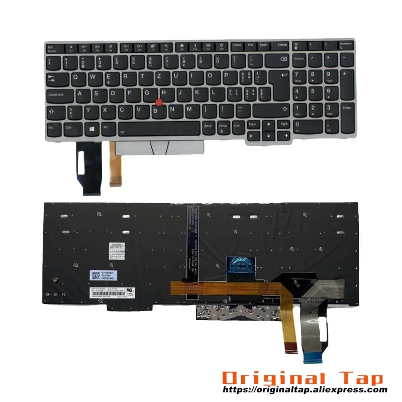 

SWS Swiss Backlit Keyboard for Lenovo Thinkpad E580 E585 E590 T590 P53S L580 L590 P52 P72 P53 P73 01YN686 01YN766