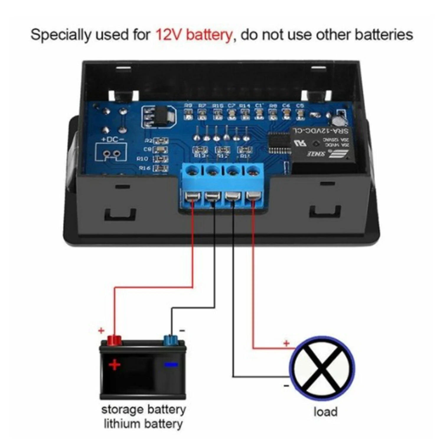 

1Pcs YX811A 12V Battery Low Voltage Cut Off Auto Switch Controller Under-Voltage Module