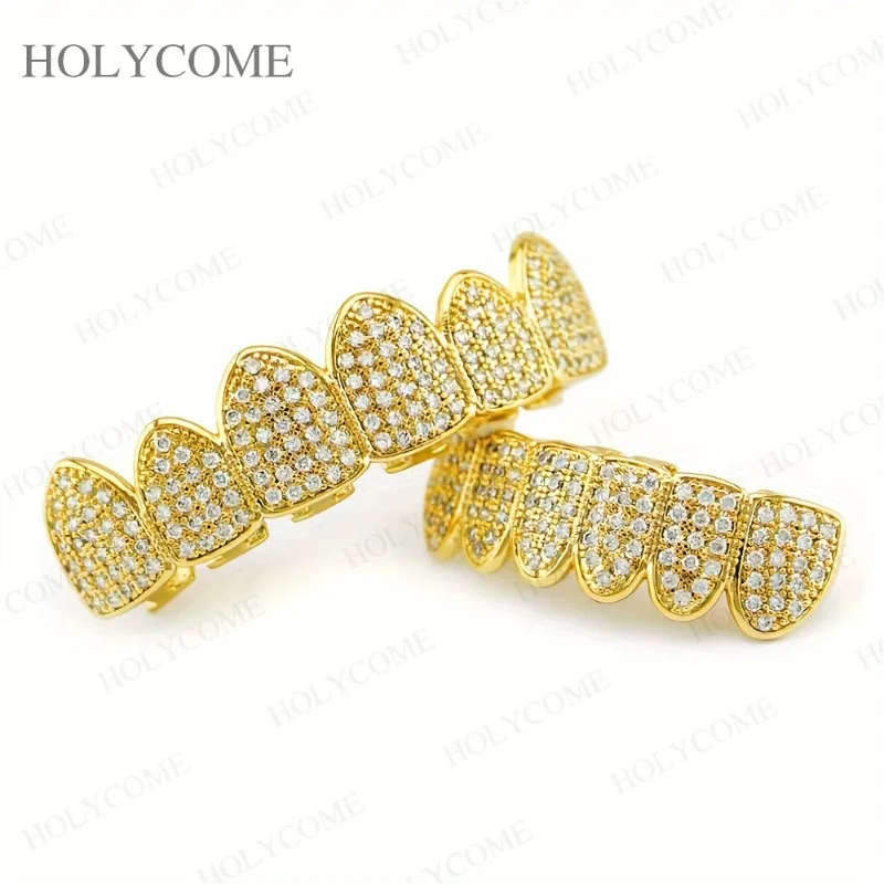 

Customized Grillz 925 Sterling Silver Moissanite D Color Round Cut 1.3mm VVS1 With GRA Solid Gold Plated For Men Hip-Hop