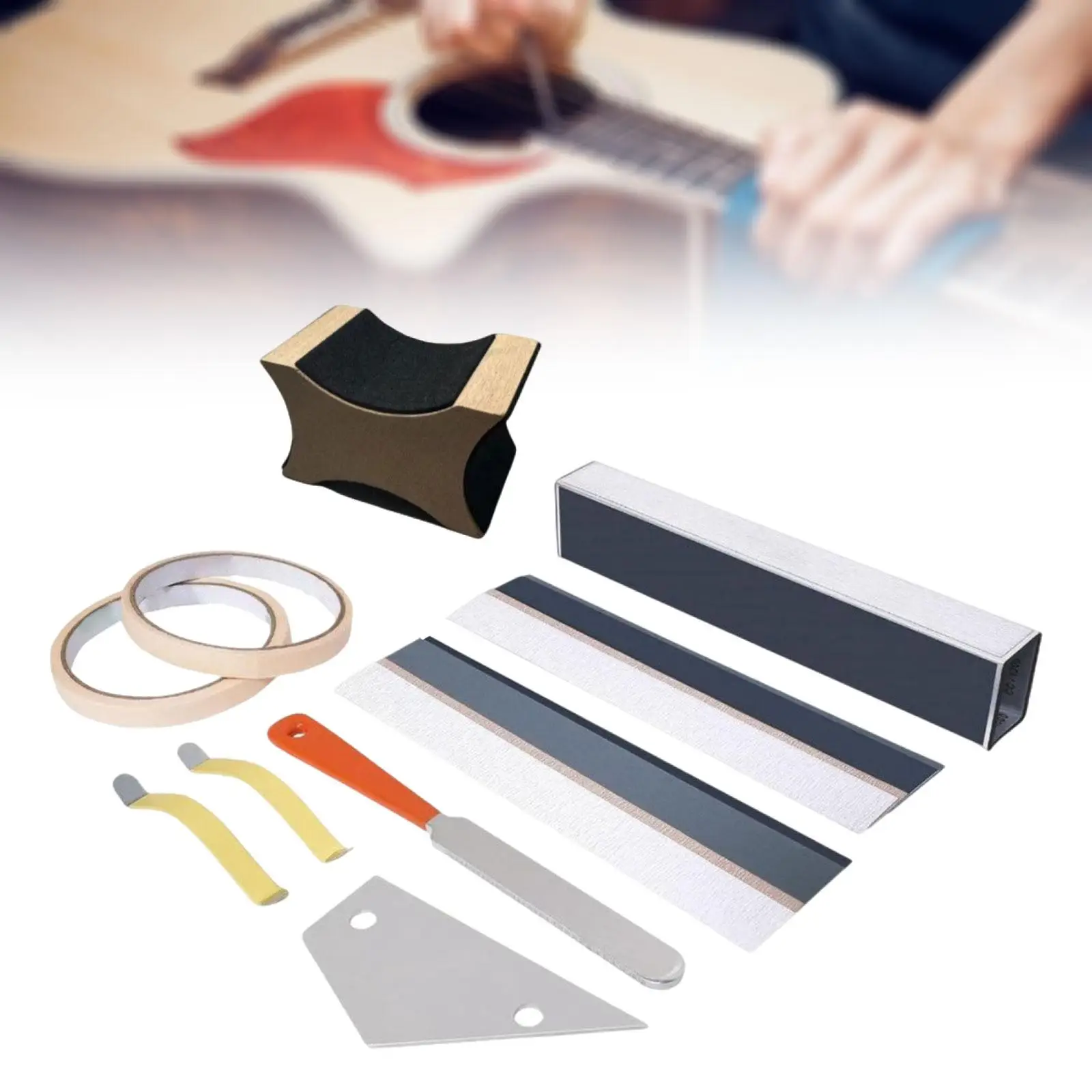 13 Pieces Guitar Tool Set,Guitar Repairing Maintenance Tool Kit,Gift,with Sandpaper,Guitar Repair Tool for Ukulele Violins