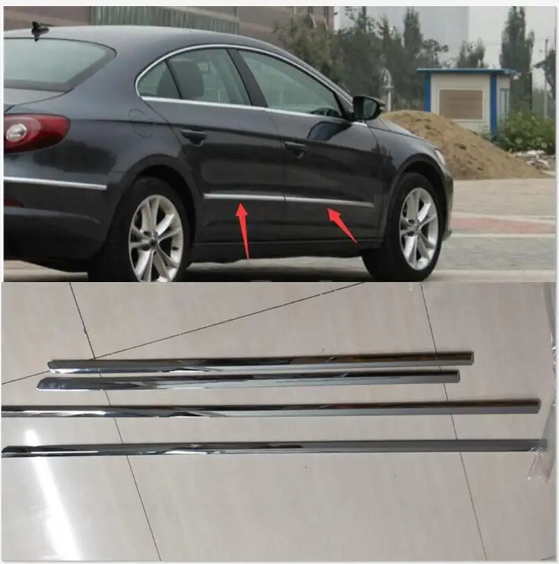 Door Body Side Line Cover for  Volkswagen Passat CC  2009 2010 2011 2012 Chrome Molding Trim