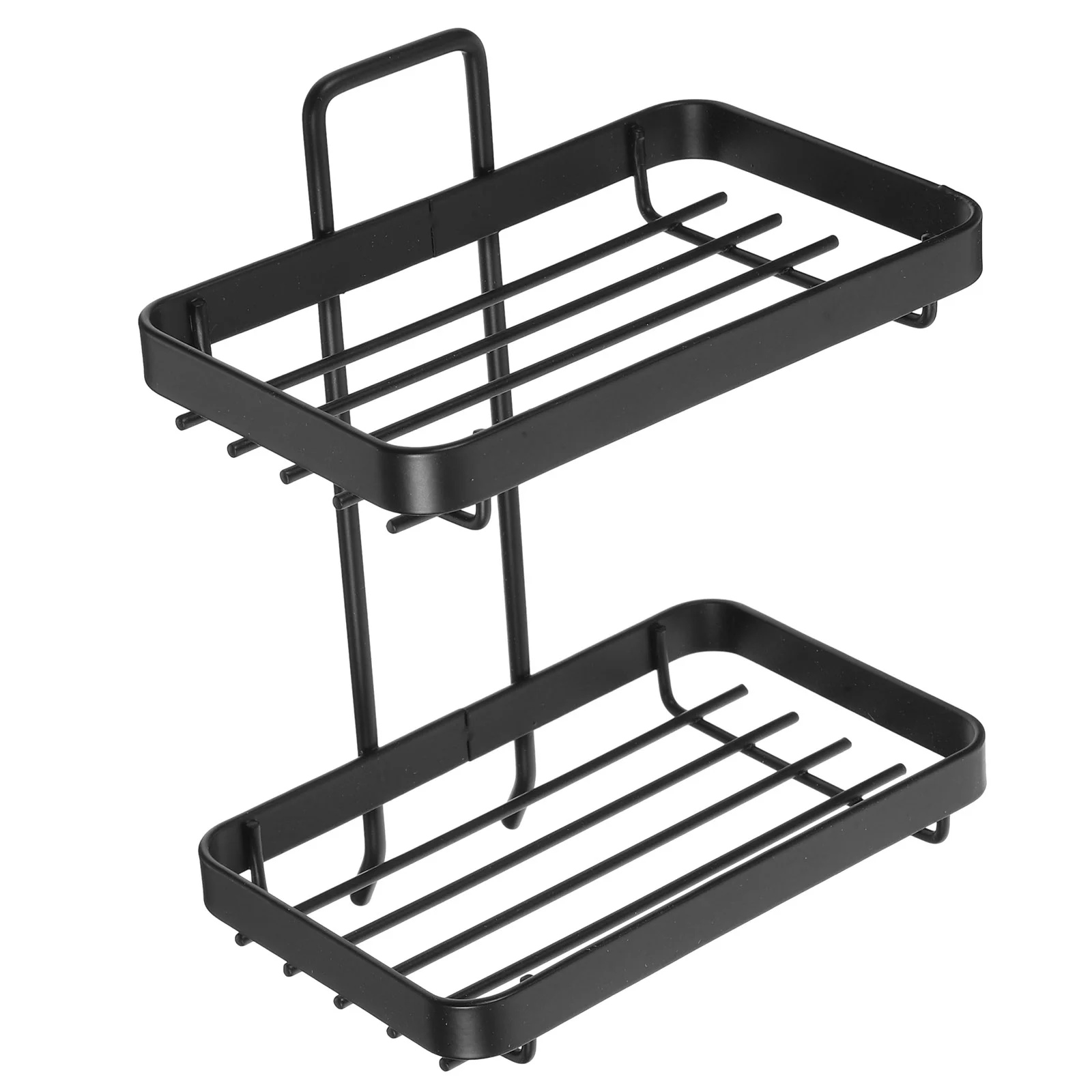 Drained Iron Soap Dish Mount Holder Wall-mounted Stand Non-punching Soapdish Nonporous Tray