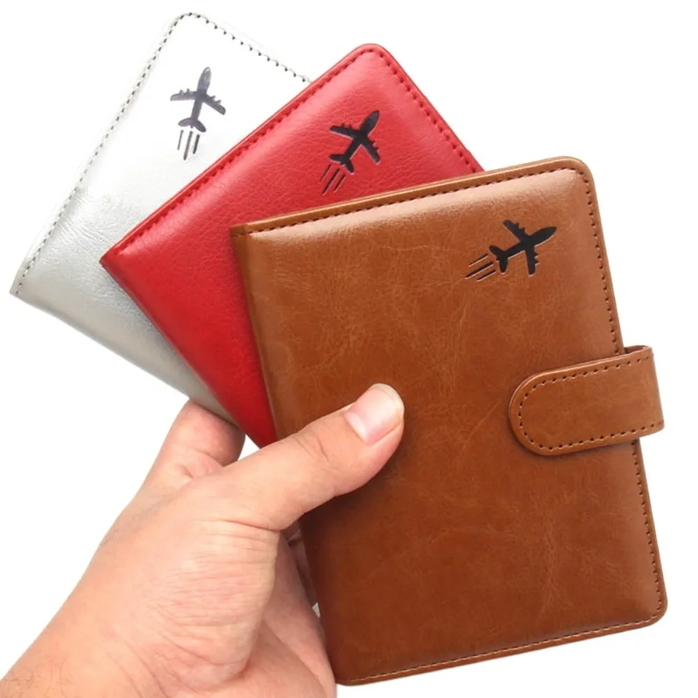 PU Leather Anti-theft Passport Holder Multifunctional Airplane Check-in Business Storage Bag Wallet Card Case Passport Clip