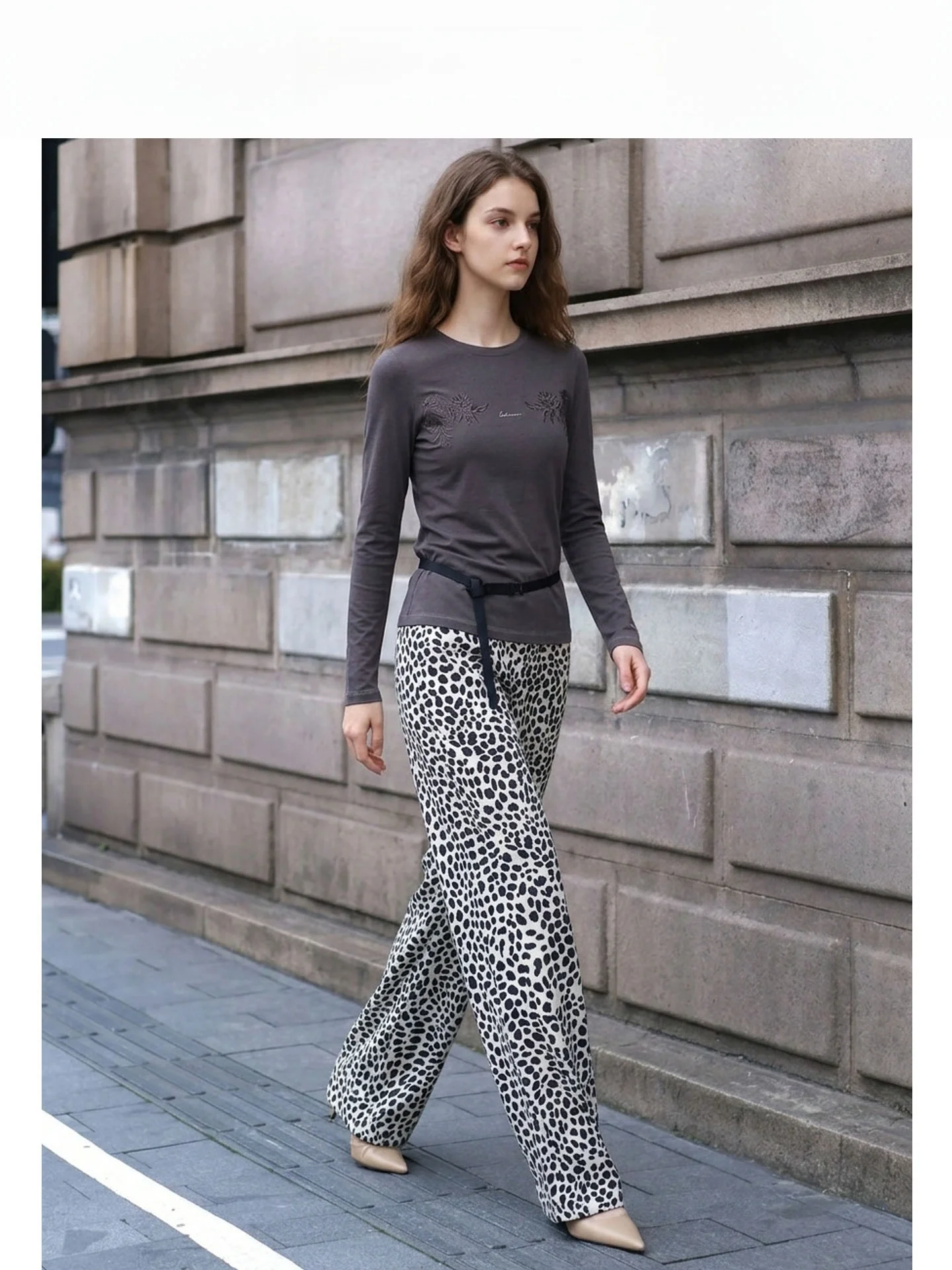 

American Retro High Waist Wide Leg Pants Women Summer New Loose Relaxing Slimming Drape Casual Long Trousers Leopard Print