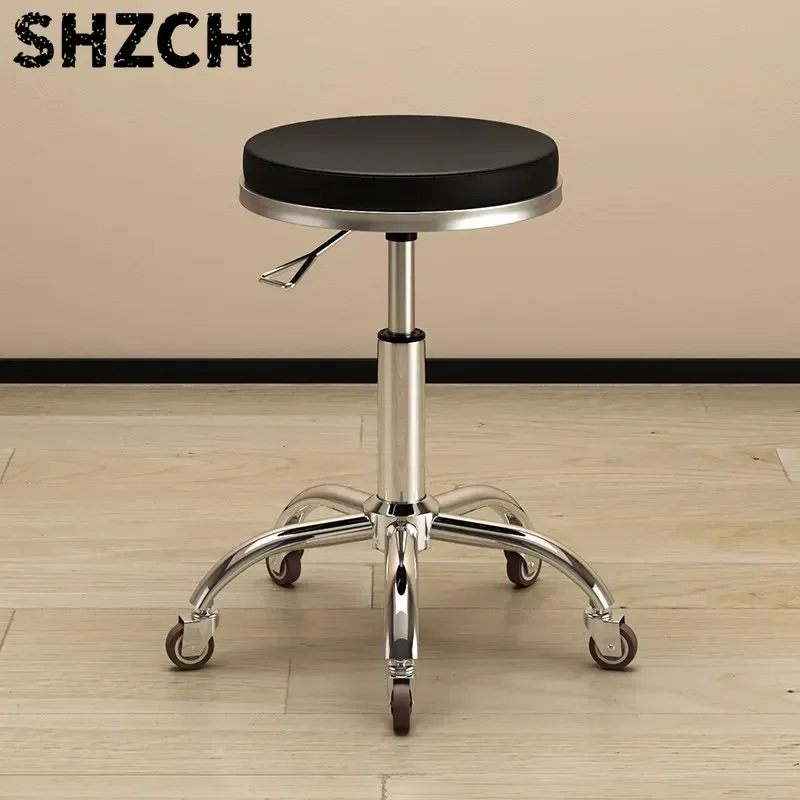 Rolling Salon Stool Swivel Hydraulic Adjustable Height Hairdresser Chair Heavy Duty Thick Legs for Barber Spa Nail Tattoo