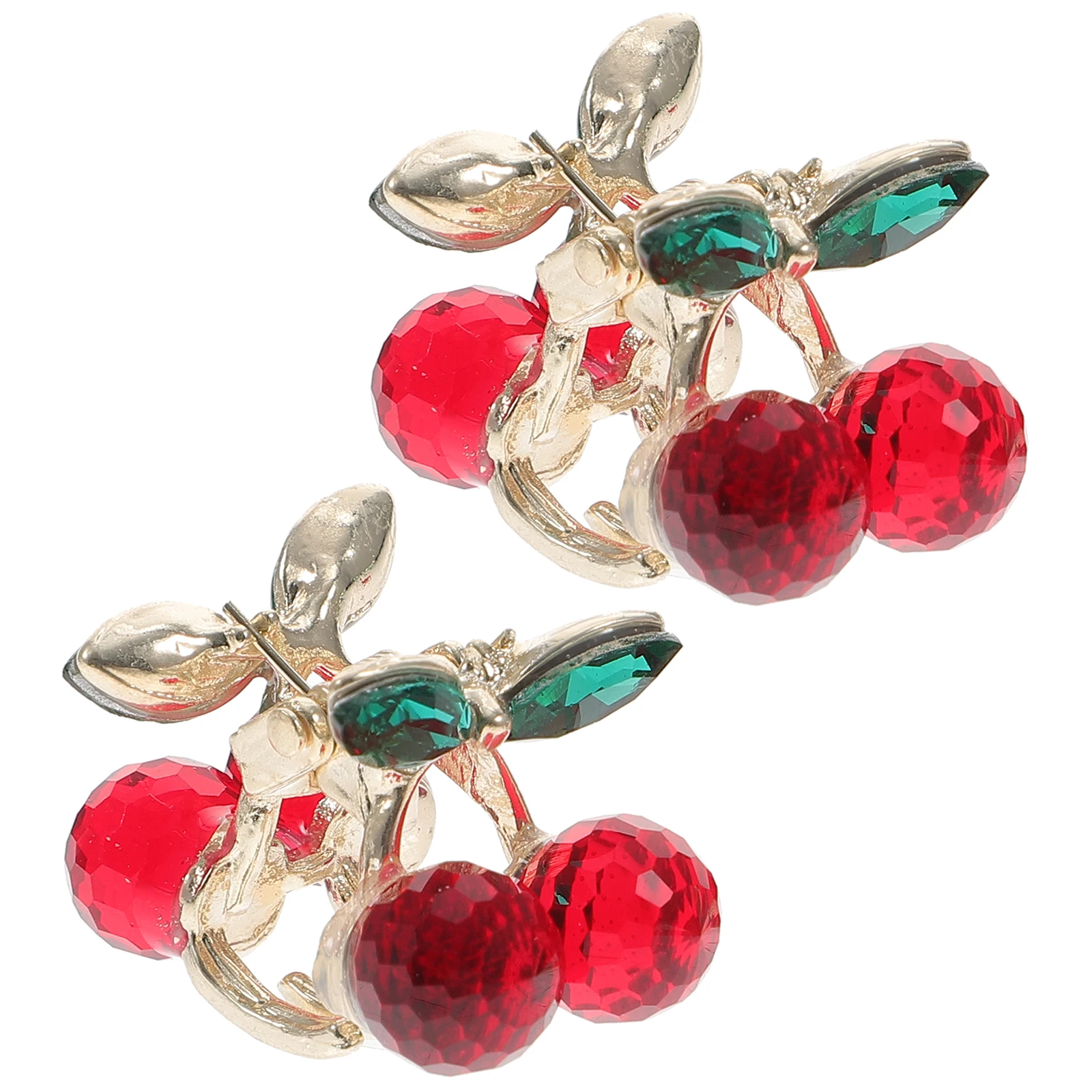 

2Pcs Cherry Cute Small Rhinestone Claw Clip Girl Hair Accessory Claw for Girls Thin Hair Accessories Daily Replacement