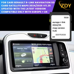 Nieuwe versie 2024 voor Renault R-LINK Navigatie SD-kaart V11.25 - 8201753028 Kaarten van satelliet GPS SD-kaart
