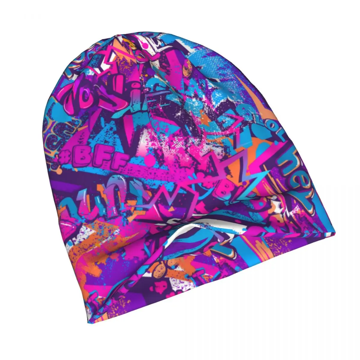 Graffiti Art Pattern Skullies Beanies Caps Curved Lines Street Art Thin Hat Bonnet Hats Men Women's Hip Hop Ski Cap