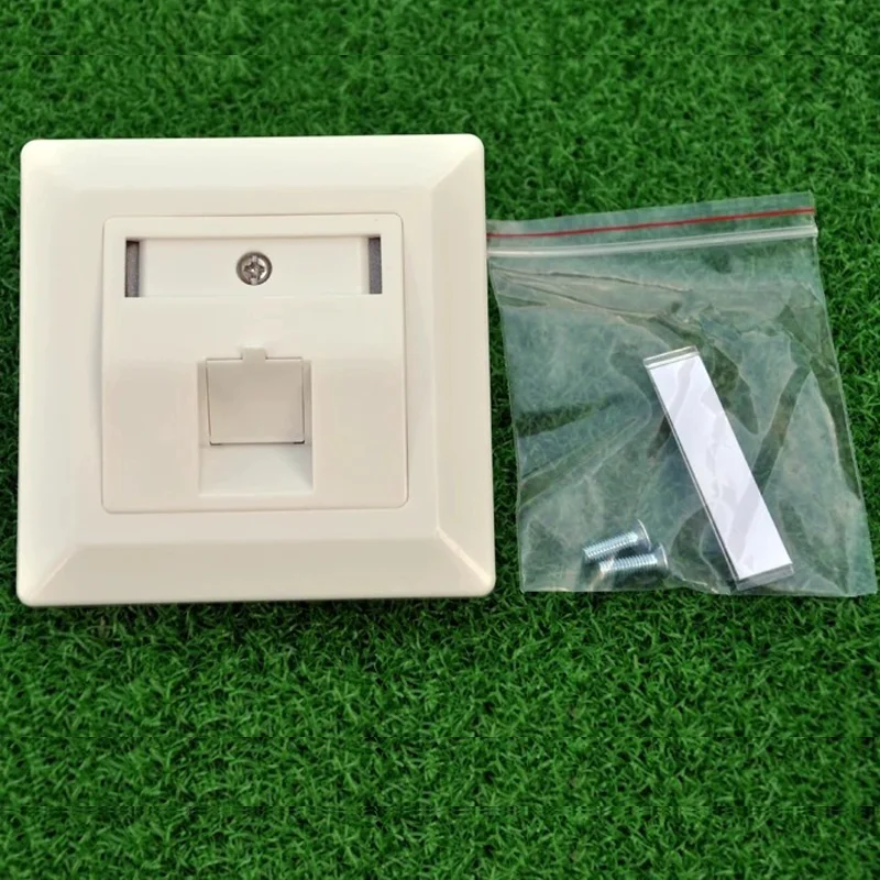 Linkwylan 80x80mm Single Port 1Port Faceplate Wall Plate With Metal Keystone Frame For RJ45 Shielded Modules Jacks