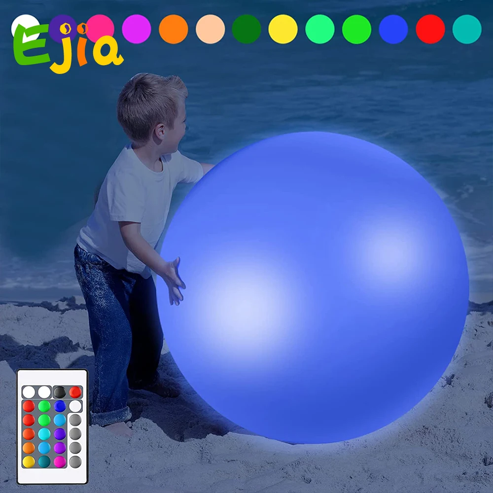 

Giant Inflatable PVC LED Touch Ball 13 Color Changing LED Light Up Pool Toy Beach Party Ball For Outdoor Game and Decorations