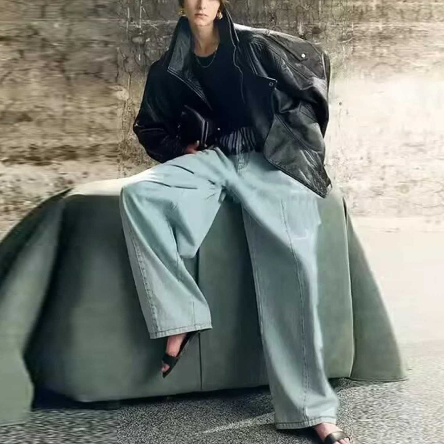 Jaet جلدية فضفاضة للنساء للخريف للتنقل Sle Faionable متعددة الاستخدامات وسحاب إغلاق كيت التفاصيل #3