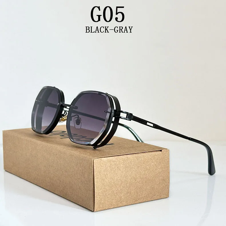 2024 Steampunk Sonnenbrille Für Männer Modische Platz Punk Mode Gläser Designer Sonnenbrille Frauen Trendy Gafas De Sol Hombre – Detail 5