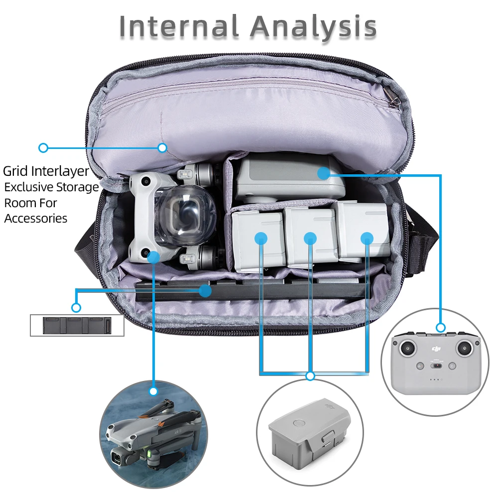 Borsa portaoggetti portatile per DJI Neo/Mini 4 Pro borsa a tracolla zaino per DJI Mini 3 Pro/Air 2/Air 2S/Mini 2 accessori