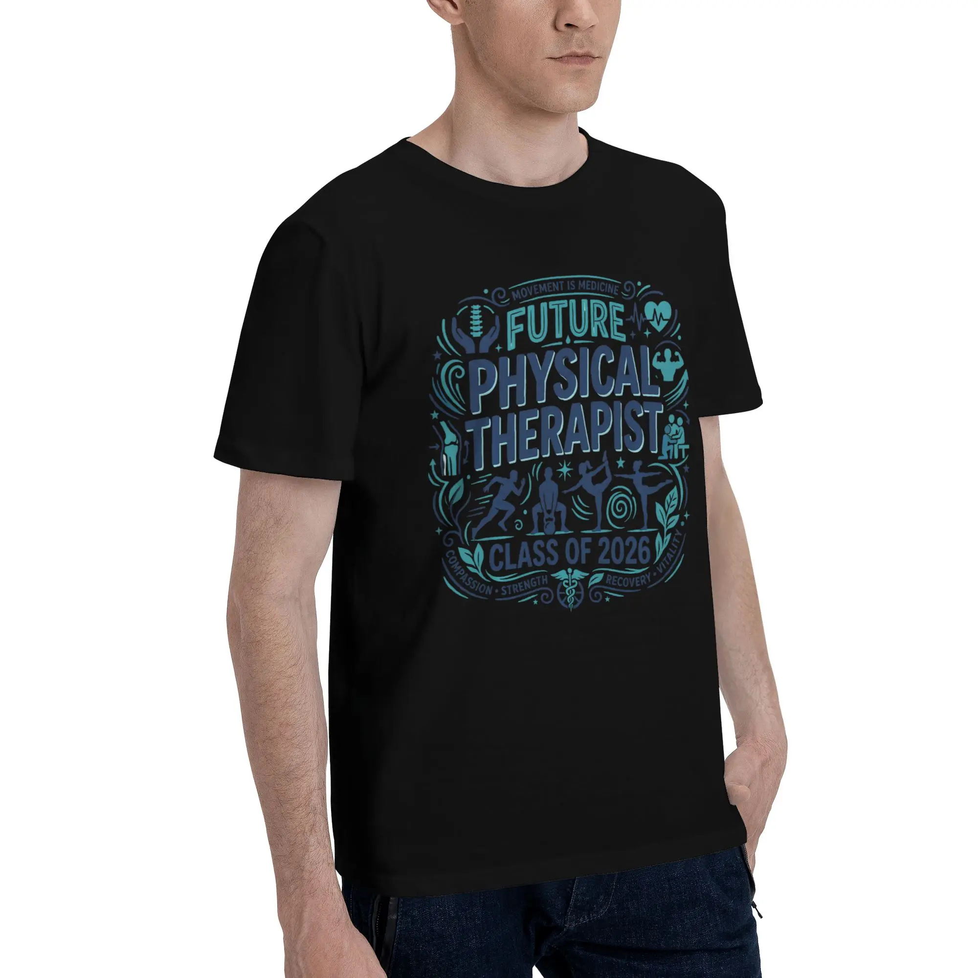 Future Physical Therapist Grad Funny Graphic 100% Cotton T-Shirt class of 2026 Tees Tops For Men