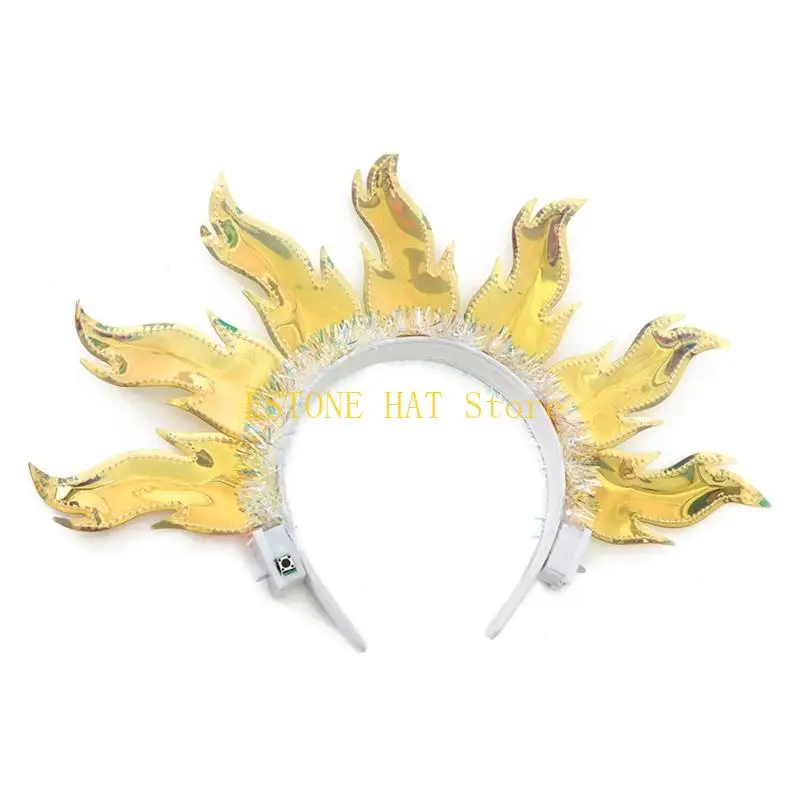 49MF LED Flame Glowing Hairband Hair Styling Tool For Costume Parties Photography And Special Occasion Carnivals Party Props view 5