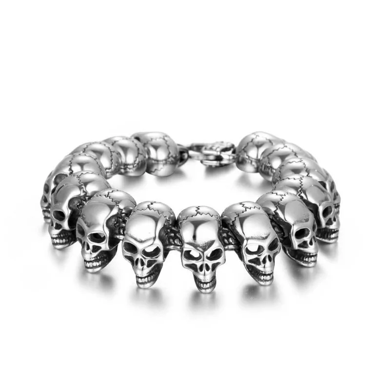 

Personalized Skull Titanium Steel Bracelet Creative Stainless Steel Bracelet Popular Versatile Jewelry CE608