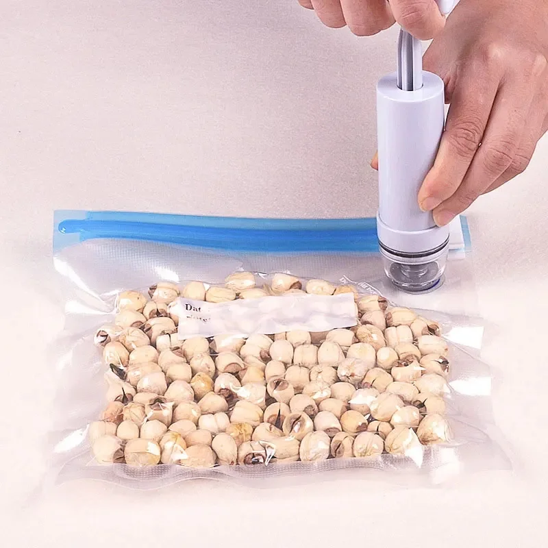 Reusable Vacuum Food Storage Zip Bag Deli Bag Handheld Vacuum Seal Pump Sous Vide Bag BPA Free