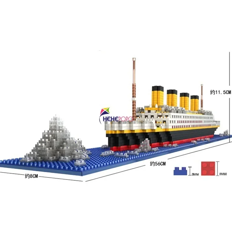 1860 sztuk MINI Model klocków Titanic statek wycieczkowy Model łodzi DIY diamentowe klocki zestaw klocków dzieci zabawki dla dzieci cena sprzedaży