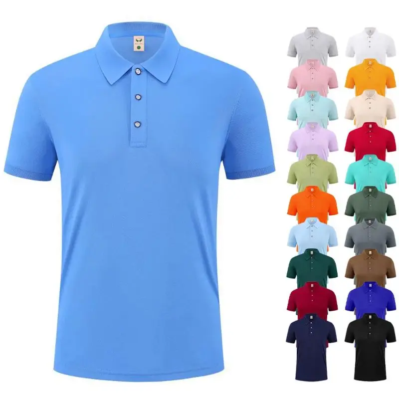 Men's premium business collar T-shirt, high-quality summer formal collar, neutral short sleeved casual T-shirt