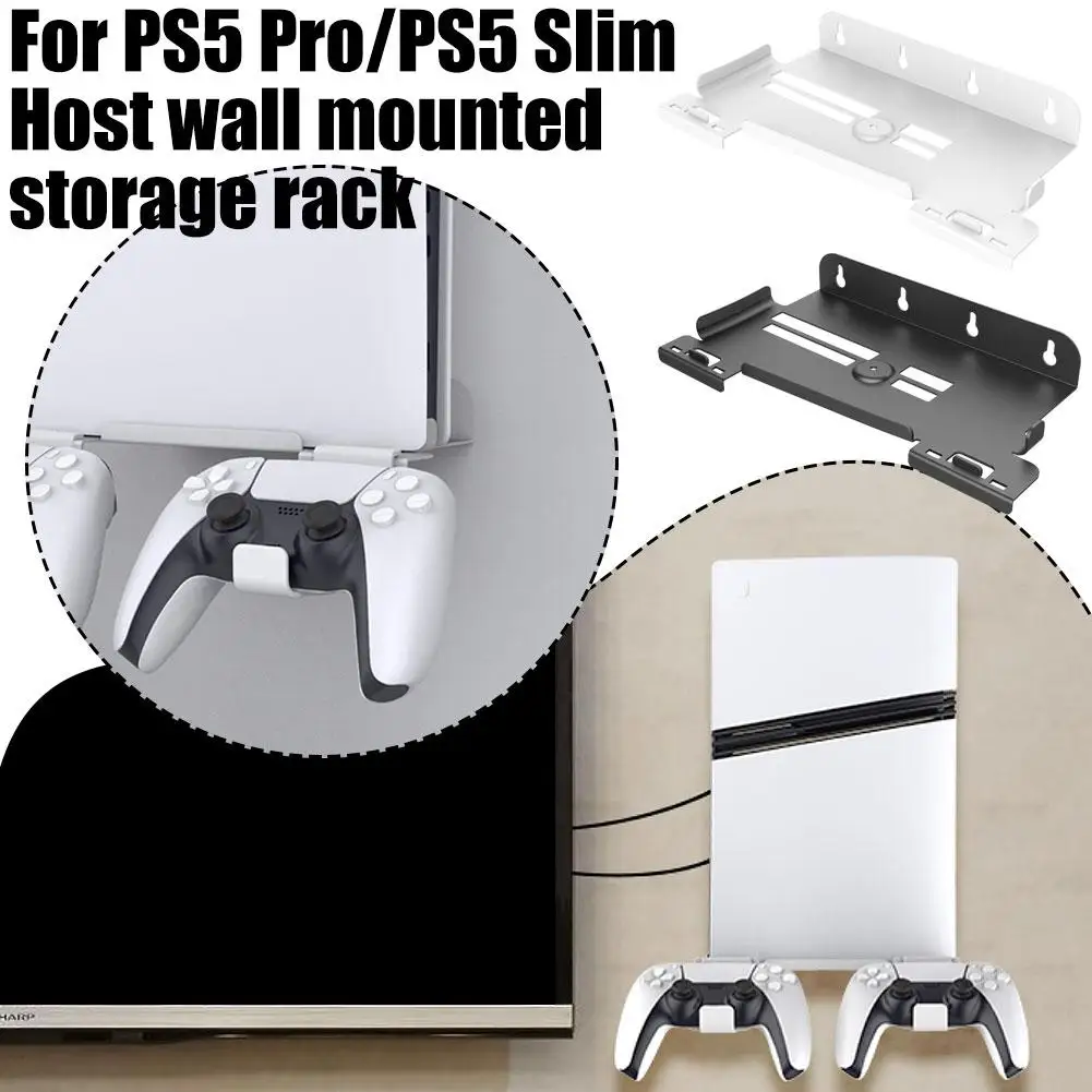 Console Wall Mount for ps5 Pro/slim With Handle Storage Rack for ps5 Pro Digital/optical Drive Version Console Handle Brack F1t1