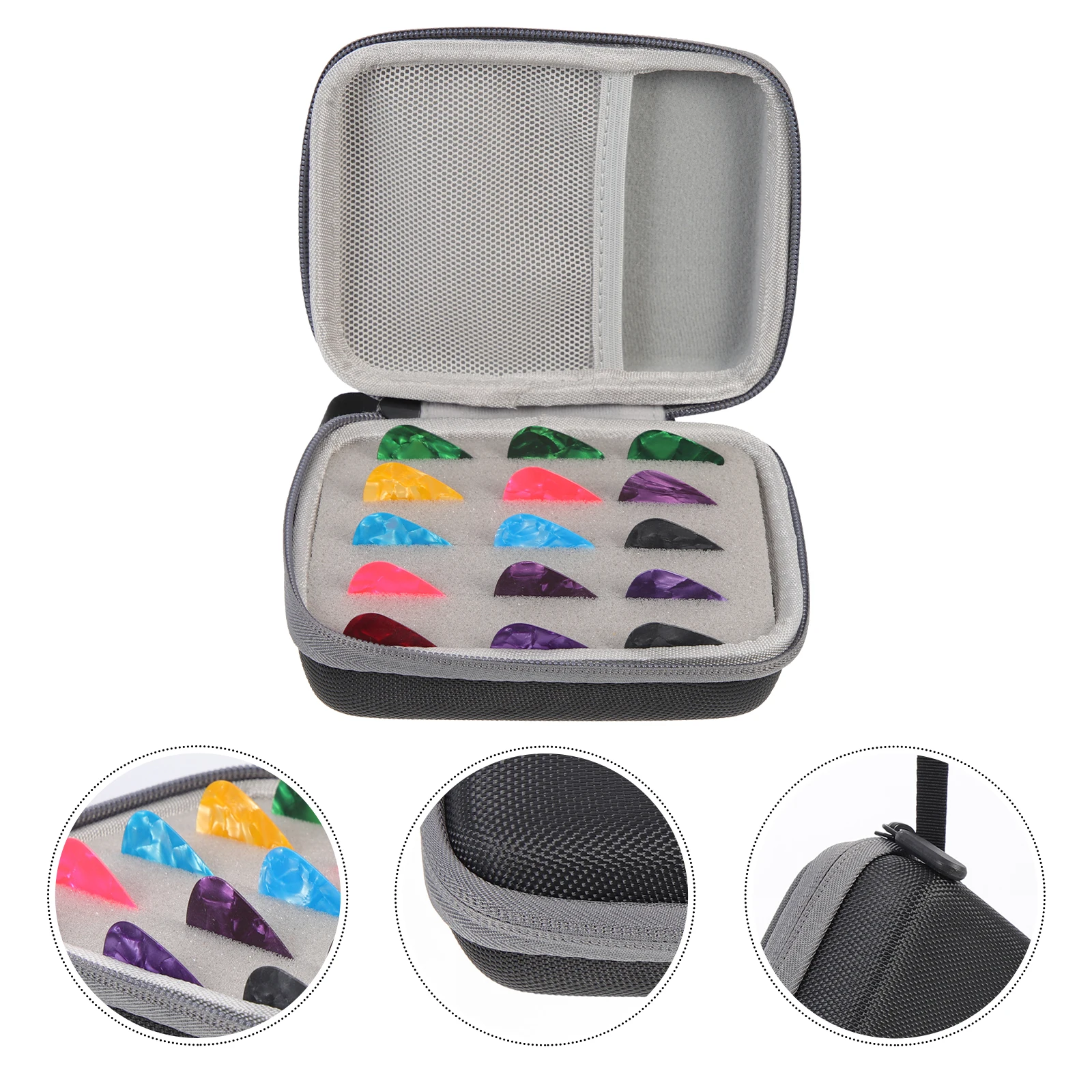 

Pick Storage Box Bag Guitar Plectrum Acoustic Accessories Portable Eva Plectrums for Picks Pouch with