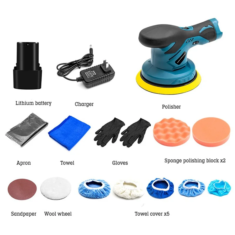 Cordless Car Polisher For Makita 12V Lithium Battery Wireless Car Beauty Waxing Auto Paint Care Furniture Polishing Machine Wash