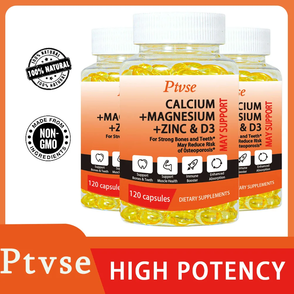 

Calcium Magnesium Zinc Capsule Vitamin D3 for Strong Bones Teeth Heart Nerve Increase Immune System Function Supplement