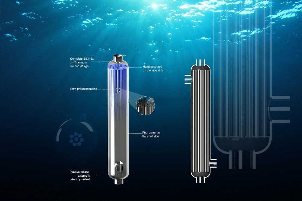 Penukar Panas Kolam Renang Titanium