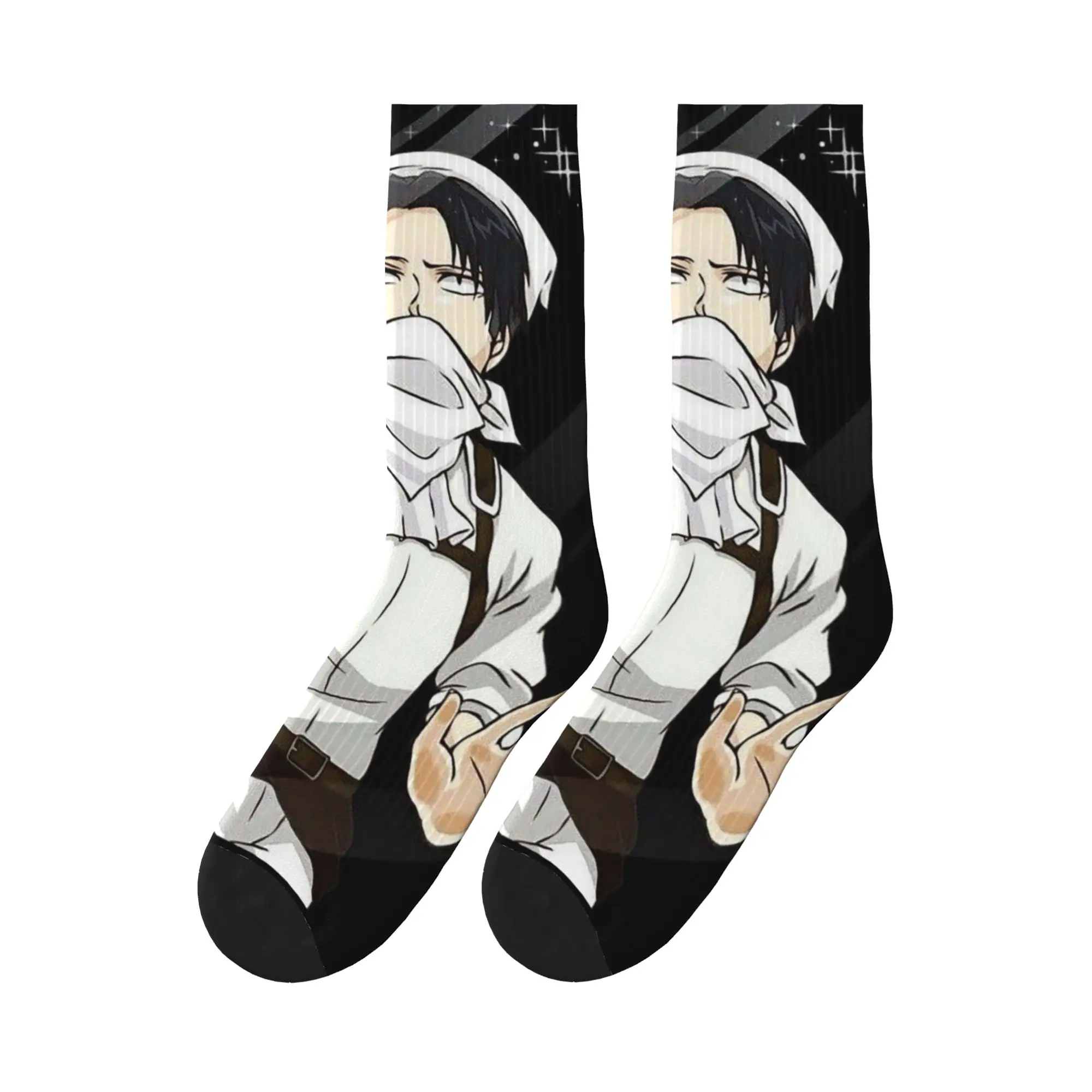 

Levi Ackerman Attack on Titan Sports Socks Super Soft Stockings All Season Long Socks for Unisex Birthday Present