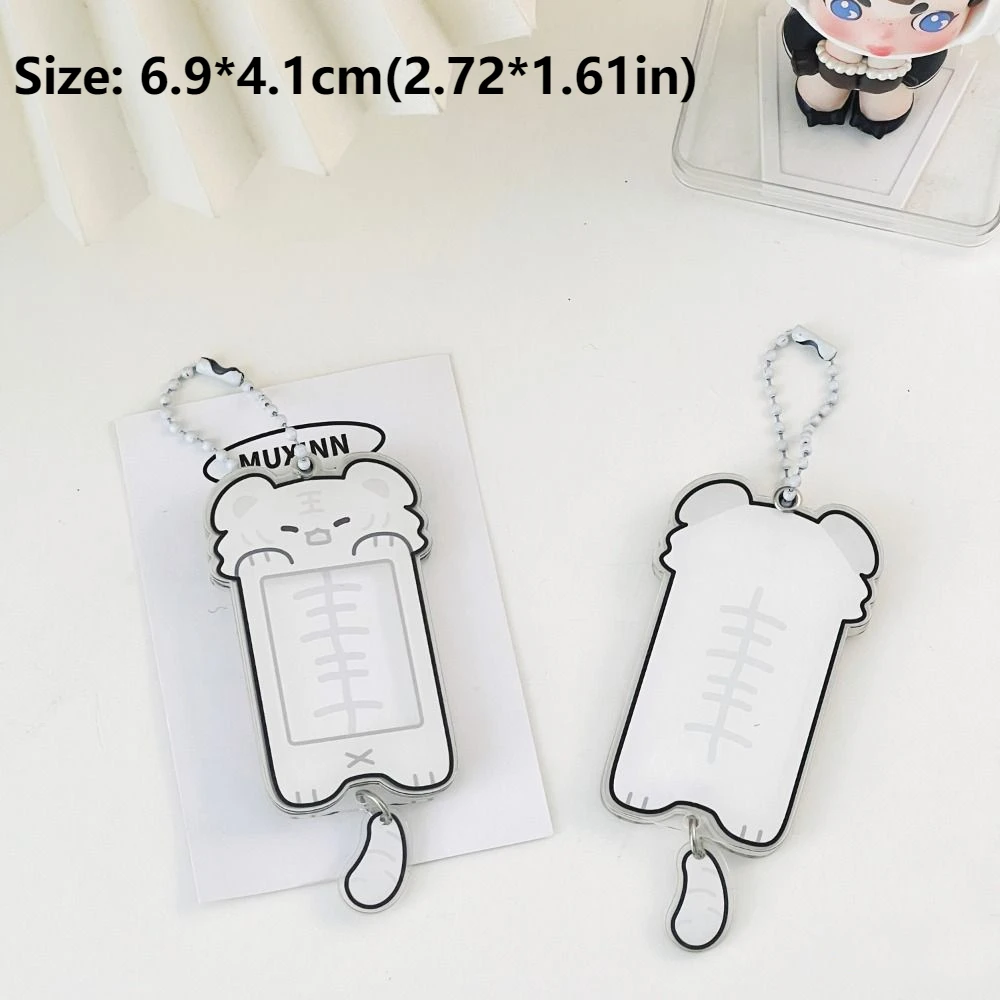 Acrylic Keychain Kawaii Photocard Holder Idol Photo Protector Case Creative Animal Theme Mini Picture Frame Envelopes