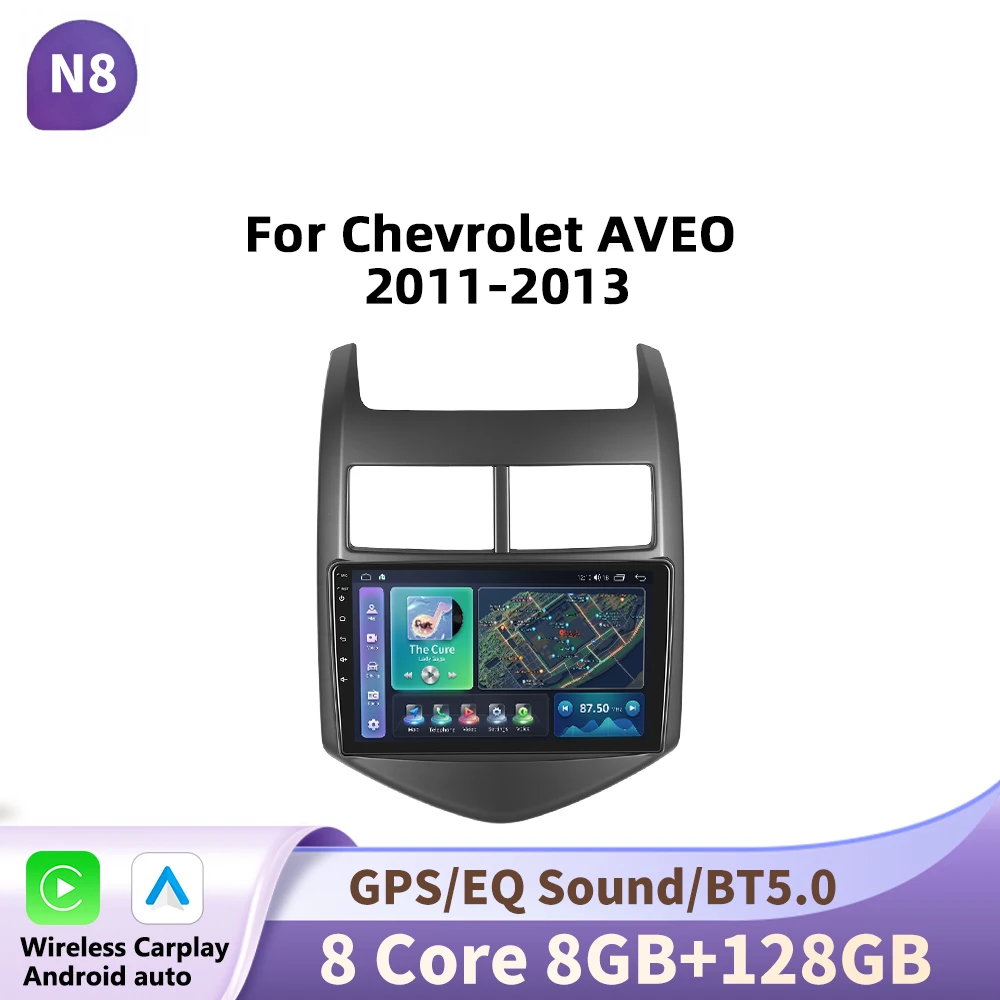 Podofo autoradio voor Chevrolet AVEO 2011-2013 Carplay multimediaspeler GPS autoradio AI spraakbesturing 2 Din Android Auto BT