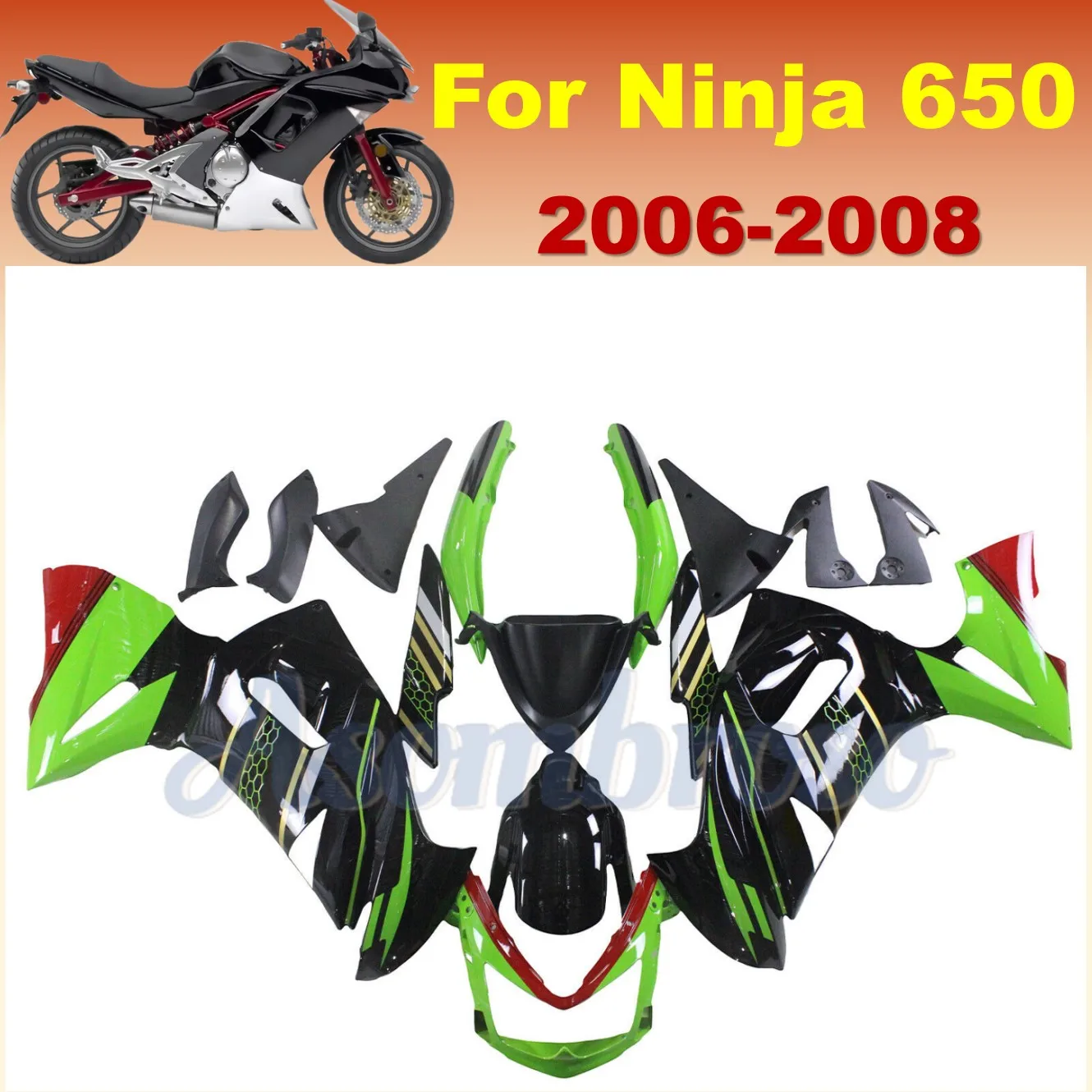 

For NINJA650 2006 2007 2008 ER6F ER-6F Injection ABS Plastics Full Fairings Kit Bodywork Replace ER-6F ninja650r