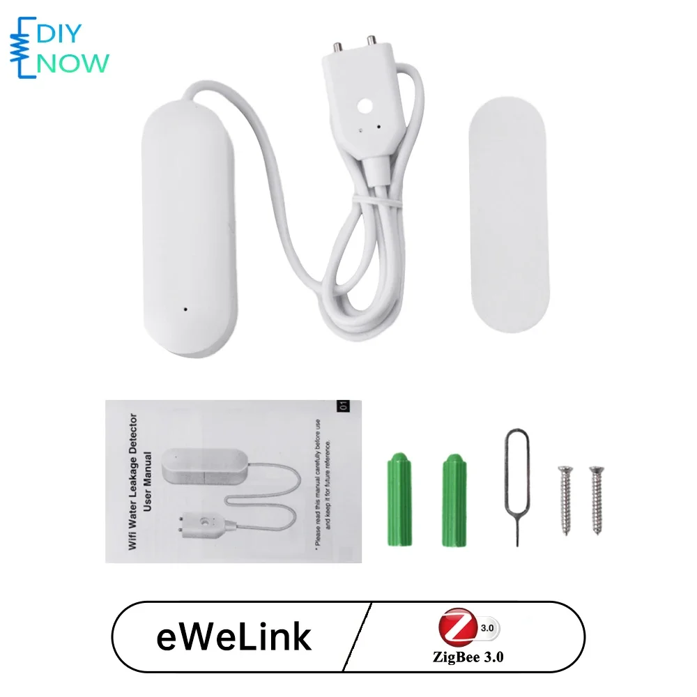 Water Leakage Sensor Smart Home Water Monitor with Instant Alarm Zigbee3.0 Interconnection for Kitchen Bathroom Basement